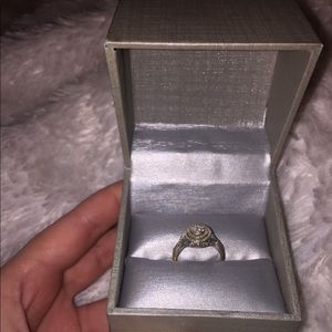 Rose Gold and Silver Diamond Zales Promise Ring
